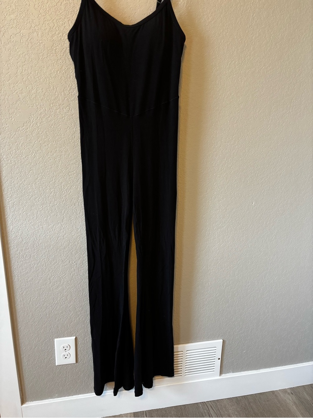 aerie Black Sleeveless Wide-Leg Jumpsuit